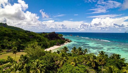 Seychelles Beach Aerial View