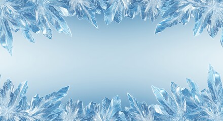 Ice crystals frame background image