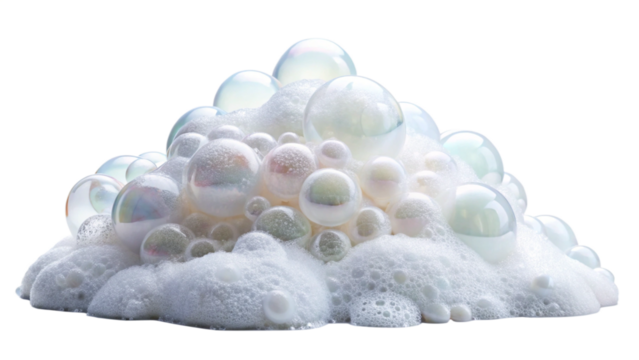 blue soap bubbles isolated - Powered by Adobe