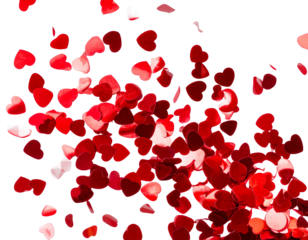 Firefly_peony flowers isolated on white - Firefly_Red hearts confetti background for valentine or celebrations isolated on transparency (2)