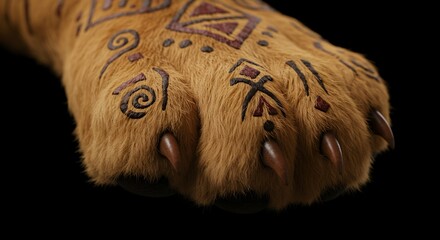 Lion paw design detail closeup