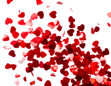 Firefly_peony flowers isolated on white - Firefly_Red hearts confetti background for valentine or celebrations isolated on transparency (2)