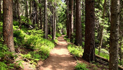 Fototapeta premium Forest path winding through trees