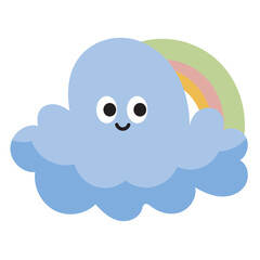 Rainbow cloud vector