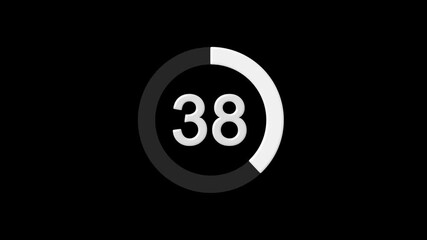 Pie chart animated video with 38 percent element black background . Statistics Business and finance theme Visual Data Representation for Finance, Sales, Statistics Diagram Motion Graphics in 4K