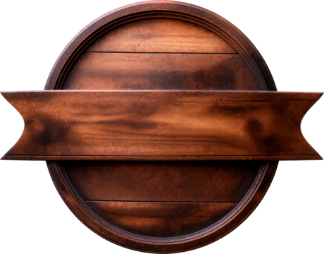 Wooden badge with ribbon for text | Wooden plaque | Emblema de madeira com fita para texto | Placa madeira