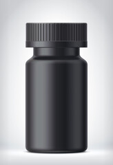 A single bottle in the neutral background