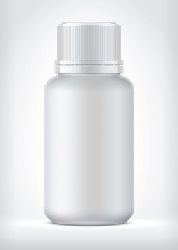 A single bottle in the neutral background