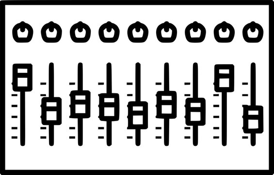 Control surface fader bank outline icon vector
