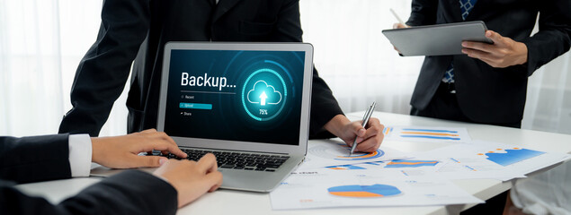 Backup Storage Data Internet Technology Business concept. Database storage cloud technology file...