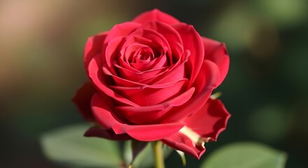 Beautiful Red Rose in Full Bloom.
