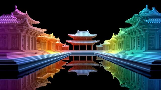 Traditional Architecture Culture Reflected in Water