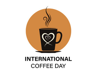 International coffee day celebration with a cup of coffee