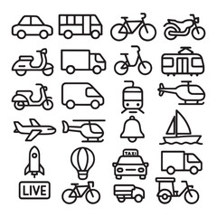 Transportation and Vehicle Icon Set