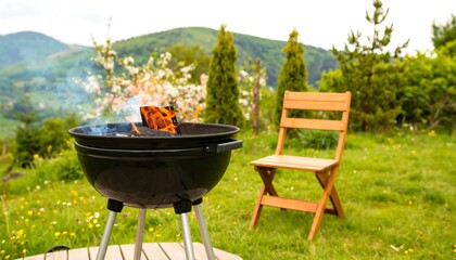 Outdoor barbecue scene
