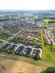 Aerial View of Fraugde Suburban Area in Denmark