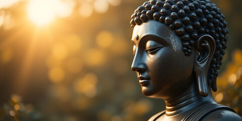 bronze Buddha statue's head