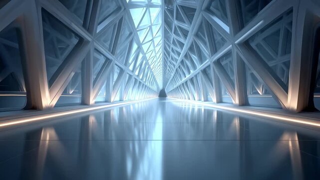 Futuristic Architectural Interior Space Extends