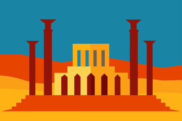 Obraz premium vector illustration of ancient column