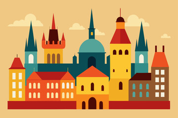 Fototapeta premium vector illustration of castle