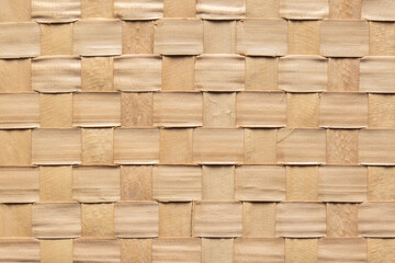 Thin strips of bamboo woven into a grid pattern background backdrop.