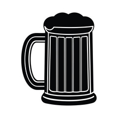 Flat beer mug icon graphic