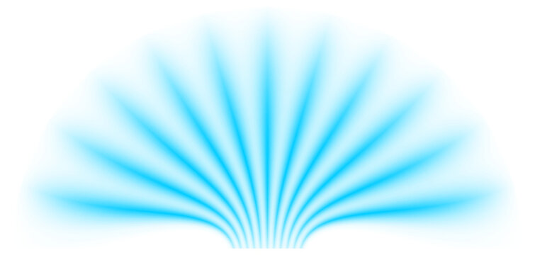 Transparent png blue cyan neon glowing glow light line rays beam decoration flower radiant shine effect futuristic energy streak shimmer flare background design