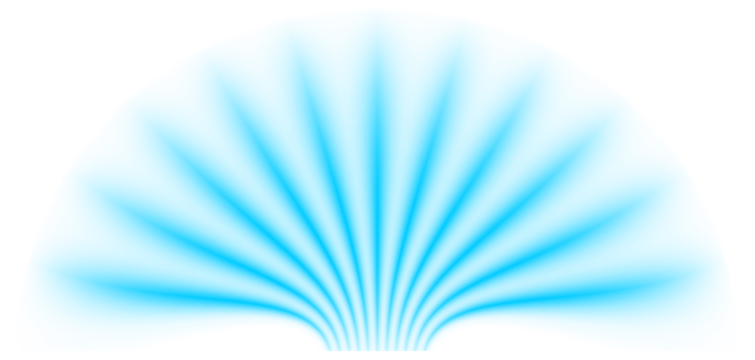 Transparent png blue cyan neon glowing glow light line rays beam decoration flower radiant shine effect futuristic energy streak shimmer flare background design