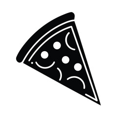 Flat pizza slice icon illustration