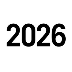 The numbers '2026' on a white background.