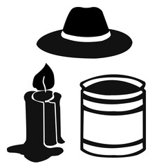 objetos varios vector sin fondo color negro 