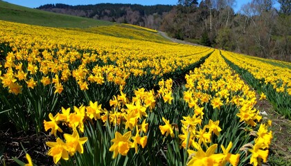 Obraz premium Spring Daffodil Field Expanse