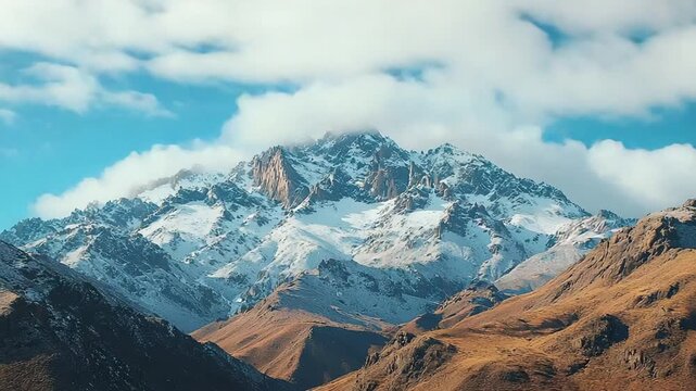 santa marta sierra nevada snowy peaks colombia landscape zoom out video
