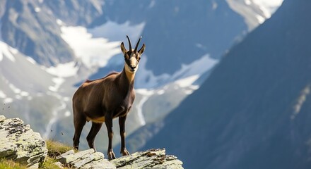 Chamois on a Mountain Peak.