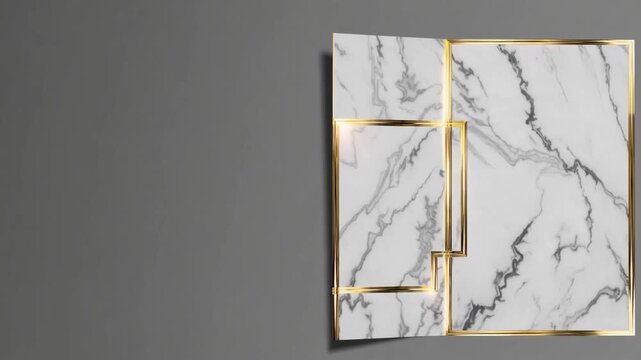 Design frame background with marble texture and gold border for cover, banner, postcards, invitations, and wedding cards