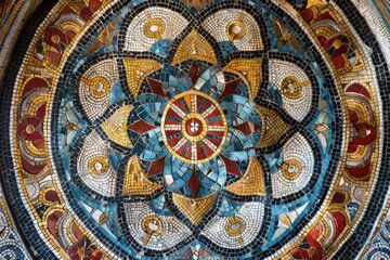 Fototapeta premium Byzantine Mosaic Art on White Background