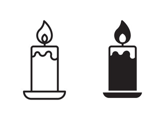 
candle line and silhouette vector illustration
