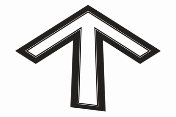 Abstract Upward Pointing Arrow Icon in Black and White Directional Symbol Guiding the Way Ahead Navigating Progress and Advancement Design Element Simple and Minimalist