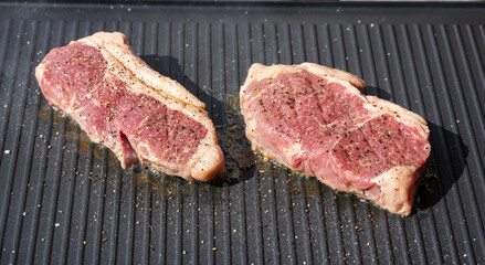 fresh raw beef steaks