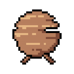 Pixel Art Wooden Circle Sign