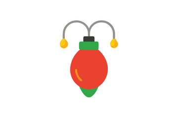 christmas light bulb vector icon on white