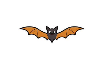 bat flying vector icon on white