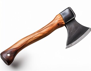 axe with wooden handle isolated on transparent or white background