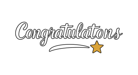 Congratulations Text with Shooting Star for Graduation New Job or Achievement