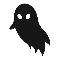 Simple black ghost icon with white eyes