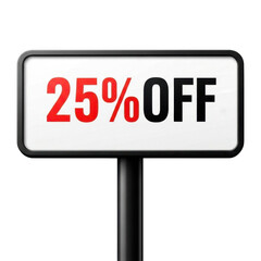 Sale 25 percent off isolated on transparent background 
