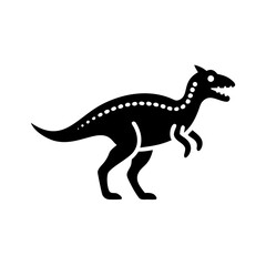 Dilophosaurus Dinosaur with White Spots Silhouette Illustration Graphic Design