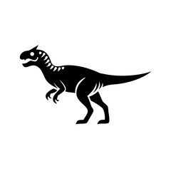 Silhouette of a Carnivorous Dinosaur with Crests and a Tail