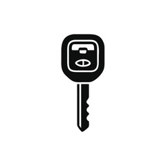 Iconic Black and White Illustration of a Car Key with Remote