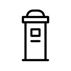 Minimalist line drawing of a public letter box or mailbox illustration